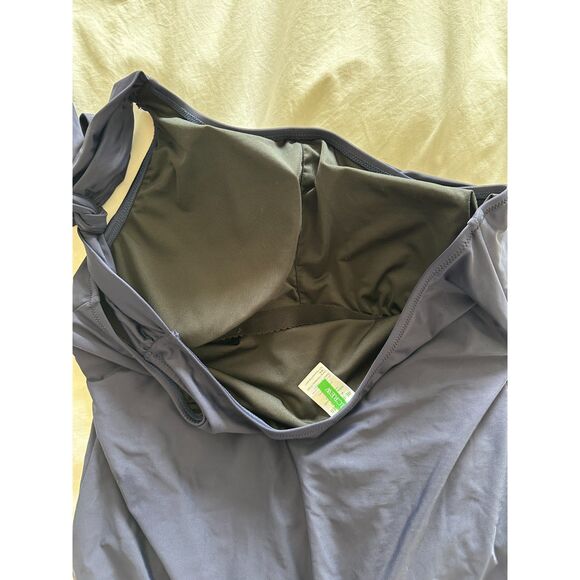 J. Crew Bow one-shoulder one-piece Navy Blue Size 18 - Picture 5 of 11